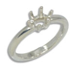 East West Oval 6 Prong Pre-notched Ring Mounting
