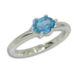 Swiss Blue Topaz East West Oval Ring