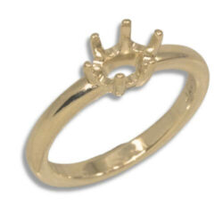 East West Oval 6 Prong Pre-notched Ring Mounting
