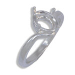 Tessa Ring - Oval Solitaire Curved Band Pre-notched Mounting