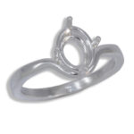 Tessa Ring - Oval Solitaire Curved Band Pre-notched Mounting