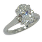 Lab Created Diamond 3.07ct G VVS2 Oval Ring