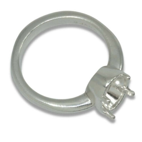 Oval Bezel Design with Prongs Pre-notched Ring Mounting