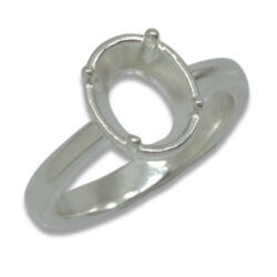Oval Bezel Design with Prongs Pre-notched Ring Mounting
