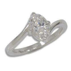 Lab Diamond 1.34ct Oval E VS1 Solitaire Twist IGI Cert
