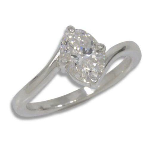 Lab Diamond 1.34ct Oval E VS1 Solitaire Twist IGI Cert