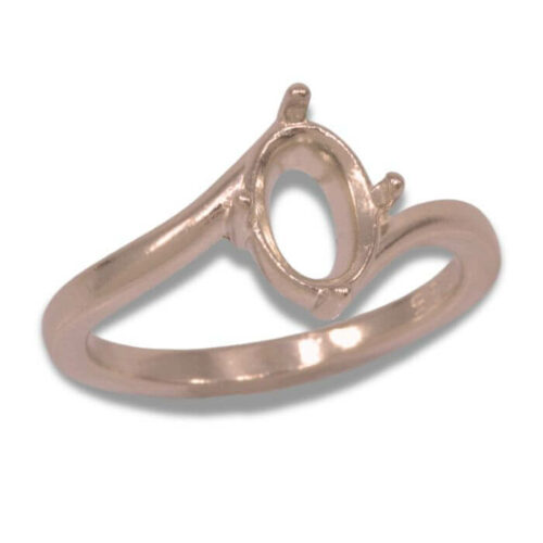 Oval Solitaire Twist Pre-notched Mounting - Rose Gold