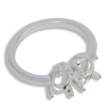 Toi et Moi Oval and Pear Pre-notched Ring Mounting