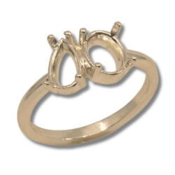 Toi et Moi Oval and Pear Pre-notched Ring Mounting