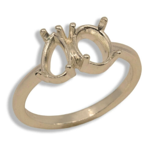 Toi et Moi Oval and Pear Pre-notched Ring Mounting