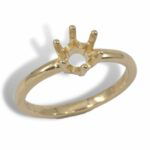 6-Prong Round Solitaire Pre-notched Ring Mounting - Yellow Gold