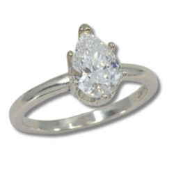 Lab Created Diamond 1.10ct Pear Solitaire Gold Ring