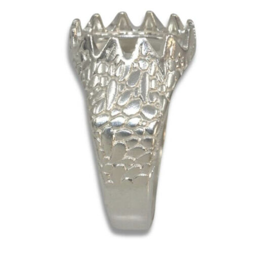 Men's Oval Cabochon Stone Texture Ring Mounting