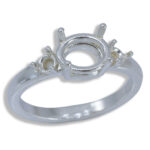 Oval Side Accent East West Pre-notched Ring Mounting