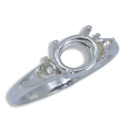 Oval Side Accent East West Pre-notched Ring Mounting