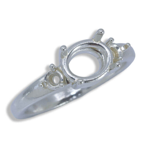 Oval Side Accent East West Pre-notched Ring Mounting