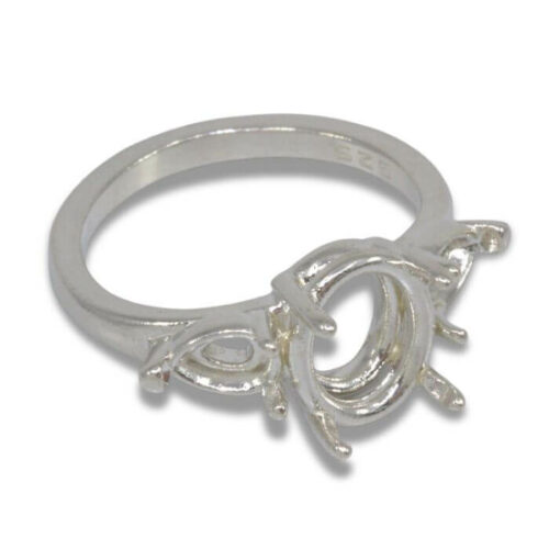 Oval Pear Accent Pre-notched Ring Mounting