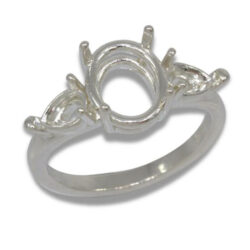 Oval Pear Accent Pre-notched Ring Mounting