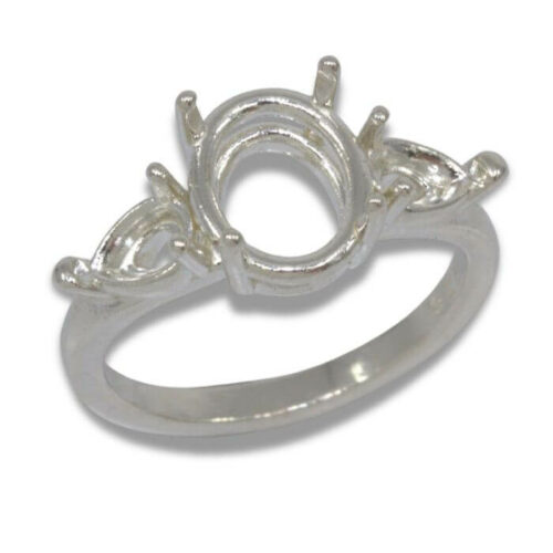 Oval Pear Accent Pre-notched Ring Mounting