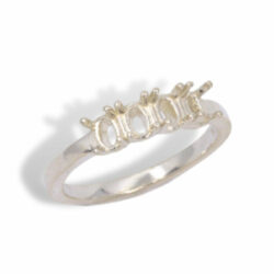 Oval 5x3mm Four Stone Pre-notched Ring Mounting