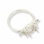Oval Trillion Accent Low Profile Pre-notched Ring Mounting