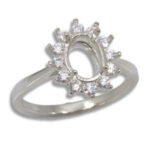 Oval Halo Cluster Pre-notched Ring Mounting - Semi Mount