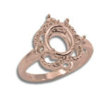 Oval Accented Milgrain Pre-notched Ring Mounting