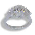 Lab Created Diamond 3.22ctw Half Moon Three Stone Ring