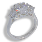 Lab Created Diamond 3.22ctw Half Moon Three Stone Ring