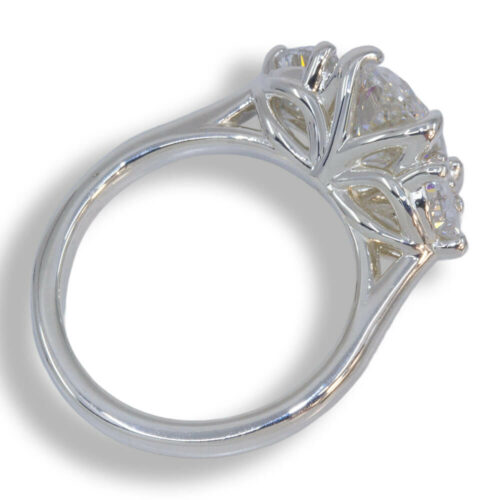 Lab Created Diamond 3.22ctw Half Moon Three Stone Ring