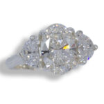 Lab Created Diamond 3.22ctw Half Moon Three Stone Ring
