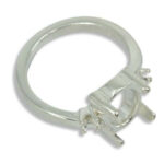 Oval Cabochon Accented Ring Mounting