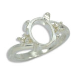 Oval Cabochon Accented Ring Mounting