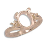 Oval Cabochon Accented Ring Mounting