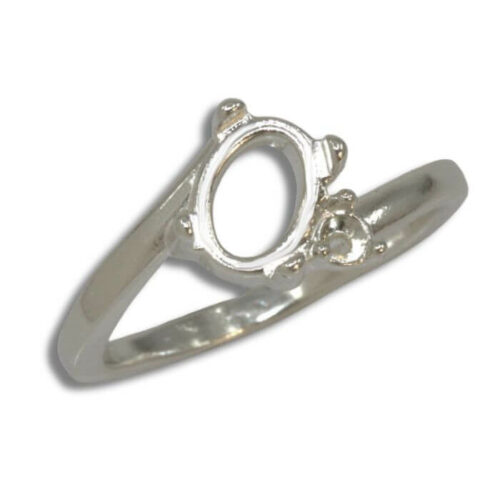Oval Cabochon Bypass Accent Ring Mounting