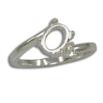 Oval Cabochon Bypass Accent Ring Mounting