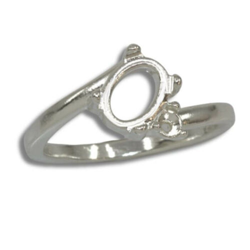 Oval Cabochon Bypass Accent Ring Mounting