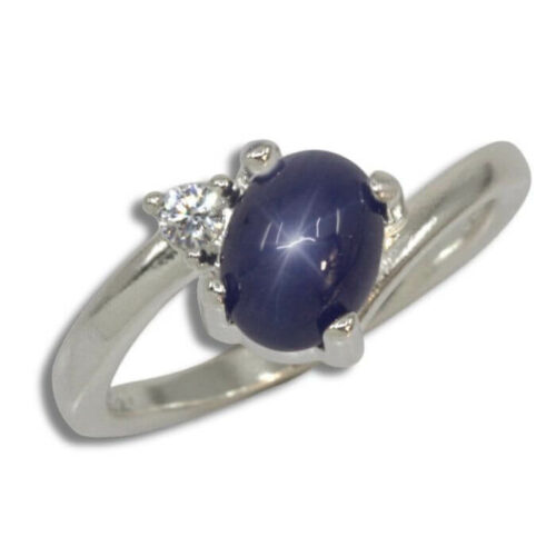 Oval Cabochon Bypass Accent Ring Mounting - Finished Example