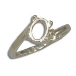 Oval Cabochon Bypass Accent Ring Mounting - White Gold