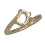 Oval Cabochon Bypass Accent Ring Mounting - Yellow Gold