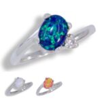 Lab Created Opal Accented Bypass Ring