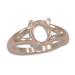 Oval Cabochon Split Shank Ring Mounting - Rose Gold