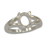 Oval Cabochon Split Shank Ring Mounting - White Gold