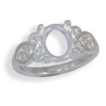 Oval Cabochon Scroll Ring Mounting