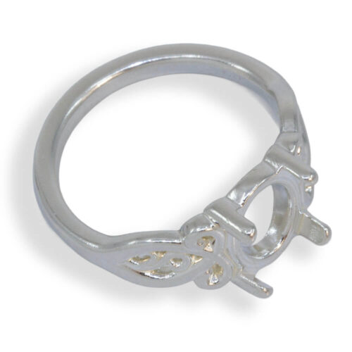 Oval Cabochon Scroll Ring Mounting