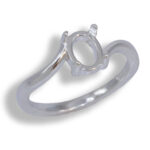Oval Cabochon Solitaire Bypass Ring Mounting