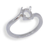 Oval Cabochon Solitaire Bypass Ring Mounting