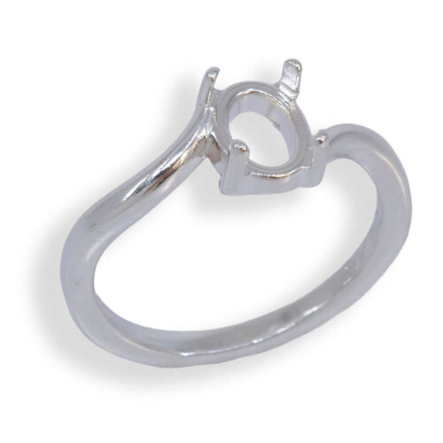 Oval Cabochon Solitaire Bypass Ring Mounting