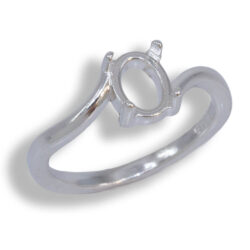 Oval Cabochon Solitaire Bypass Ring Mounting