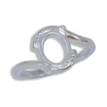 Oval Cabochon Wrap Bypass Ring Mounting